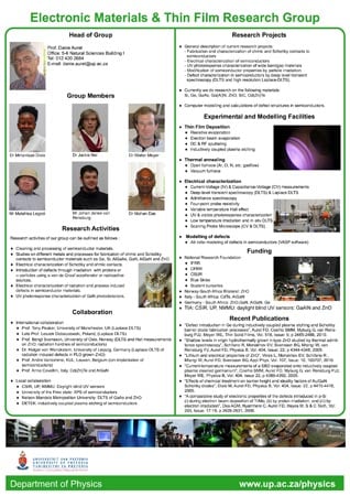 Electronic materials and thin film research group poster