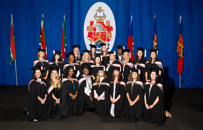 UP veterinary nursing graduates pose for picture at the graduation ceremony.