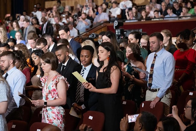 Students pledge to uphold their professional responsibilities in their service to the community.