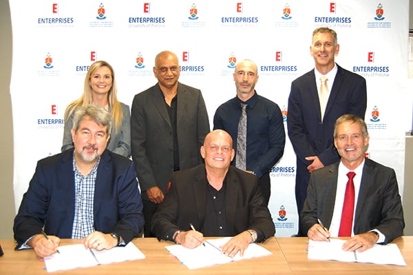 Group picture of representatives of UP, M2Bio Sciences and Enterprises University of Pretoria