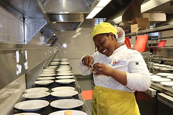 Students preparing food