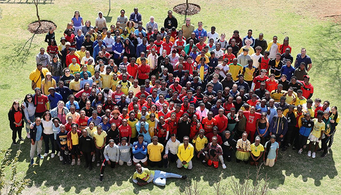 A group picture of TuksSport High School's current students and staff