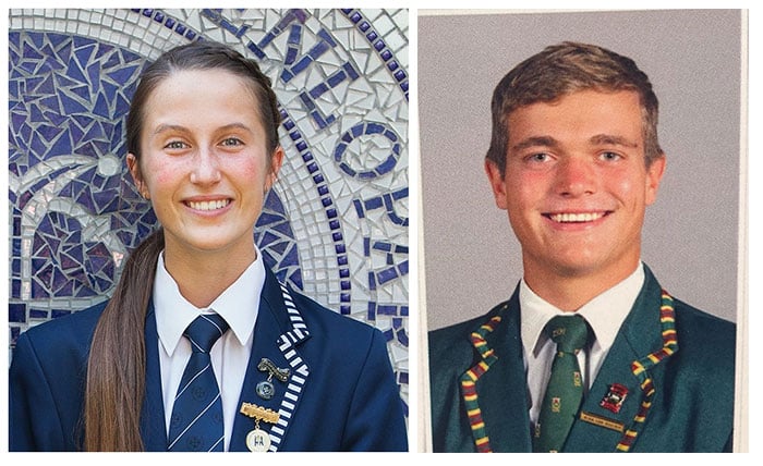 Top matrics joining the University of Pretoria Sheliza de Wet and Wian van Rooyen 