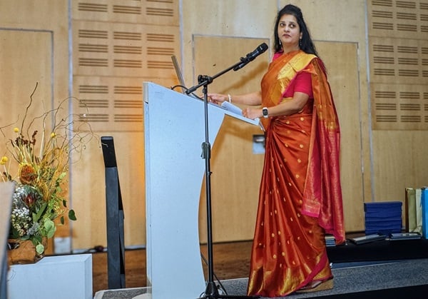 Congress host and chairperson Prof. Namrita Lall addresses attendees.