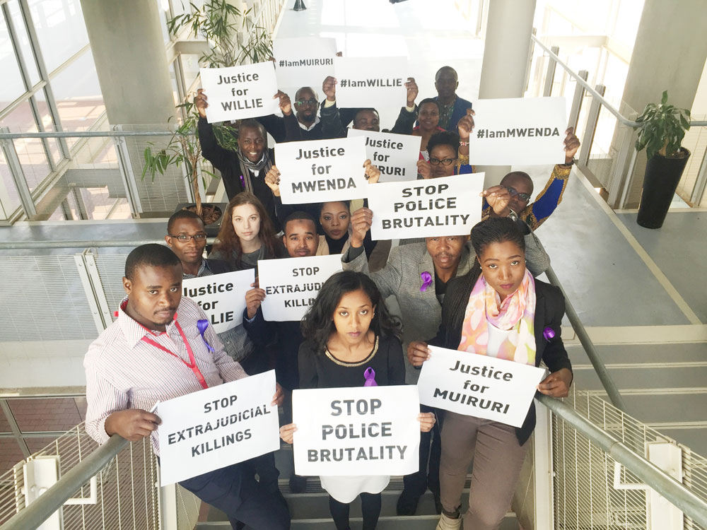 Students on the Centre's Master's programme on Human Rights and Democratisation in Africa are asking for justice and to stop polic brutality and extrajudicial killings in Kenya