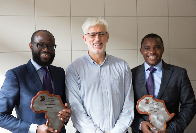 Patrick Eba, Prof Frans Viljoen and Adrian Jjjuuko