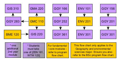 flowchart for majoring in geography and environmental science