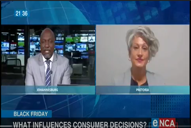 Prof Melanie Wiese being interviewed on eNCA