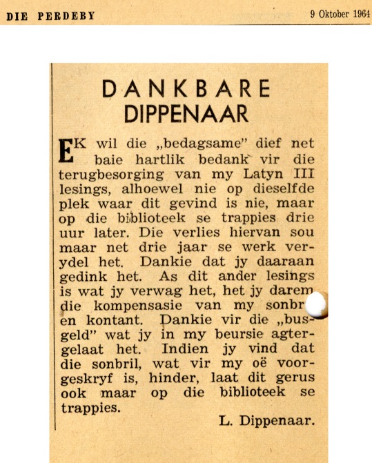 Die Perdeby, 09 October 1964