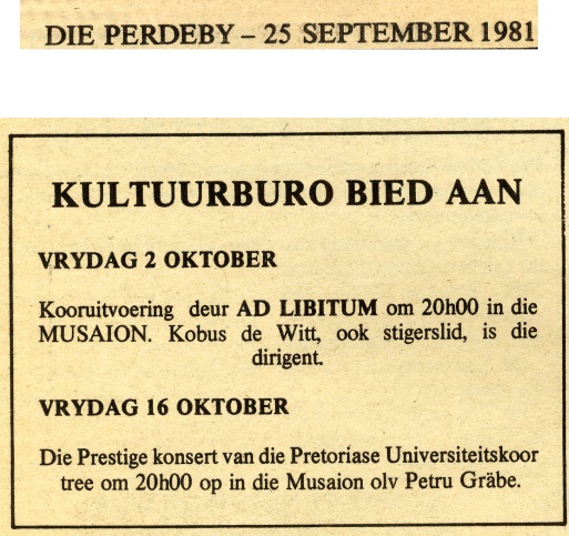 Die Perdeby, 25 September 1981