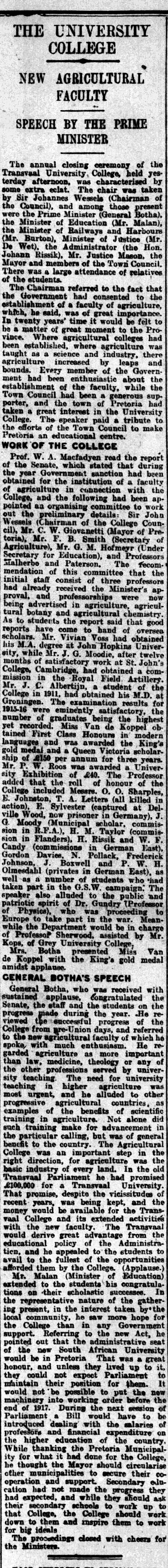 Rand Daily Mail, 18 November 1916