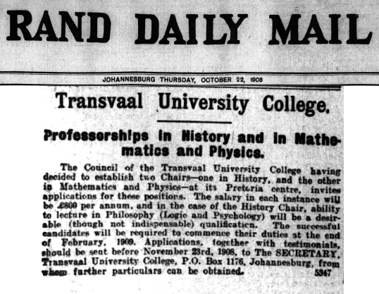 Rand Daily Mail, 22 October 1908