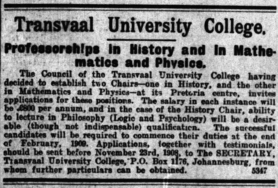 Rand Daily Mail 1908 advertisement