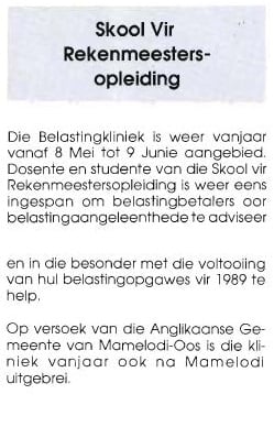Communike, 9 June 1989