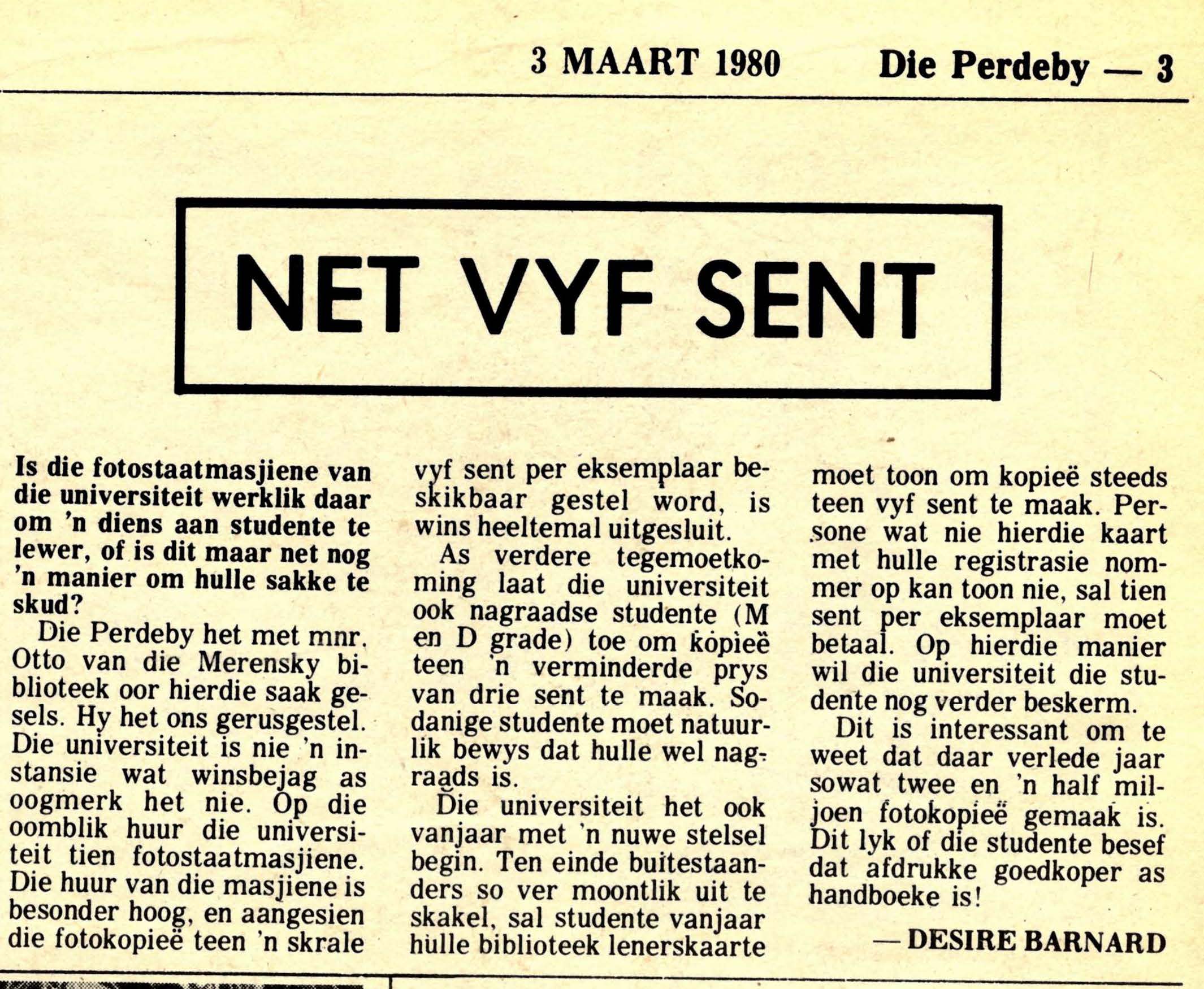 Perdeby, 3 March 1980