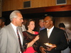 Inaugural address: From left to right Prof Pretorius, his wife and Prof Lubuma