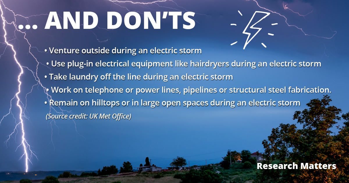 things not to do in a lightning storm