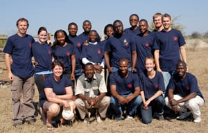 A group of researchers from the ITM and UP together with local community members serving as interpreters during baseline questionnaire surveys in Mnisi