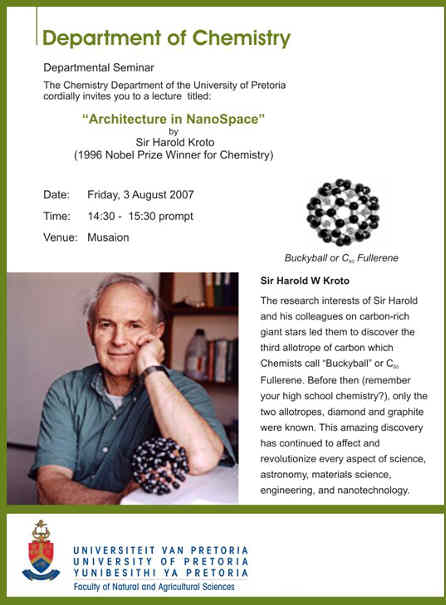 Harold Kroto to speak at UP