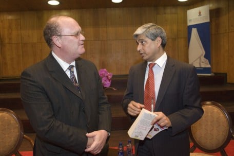 Prof Pistorius and Vikas Swarup