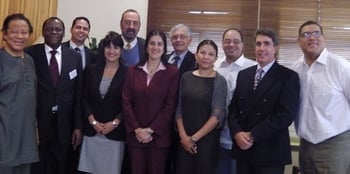 Delegates from the GRULAC countries with Prof Anske Grobler, Head of Department Business Management, Prof Niek Schoeman, Deputy Dean Teaching and Learning and Prof Andre Jordaan, Department of Economics.